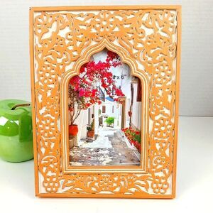 Opalhouse Tan / Cream Kazbah Carved Resin Border 4x6 In Picture Frame